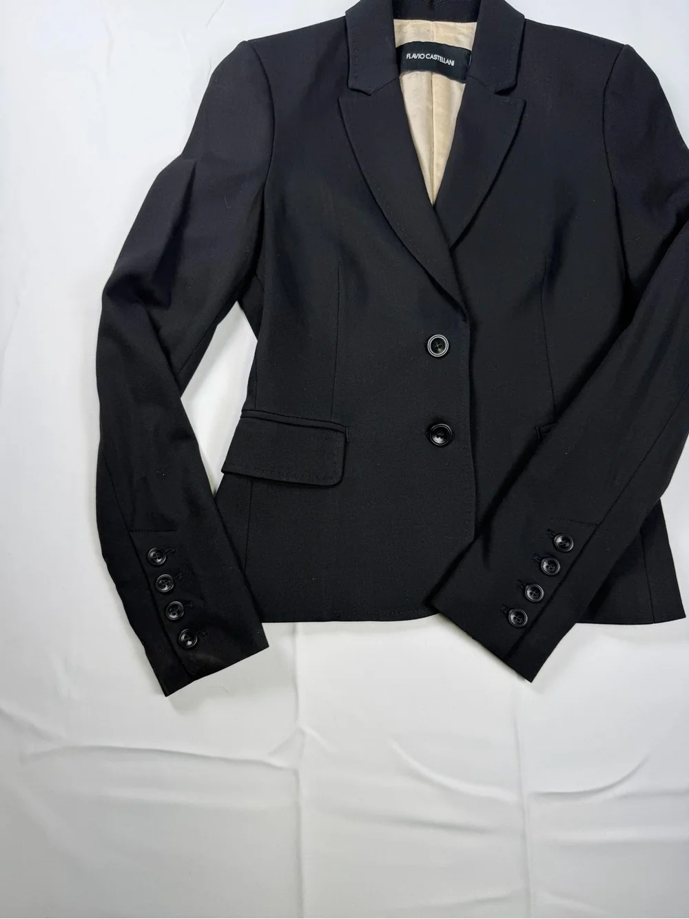 Flavio Castellani Classic Black Italian Tailored Women's Blazer - Slim Fit